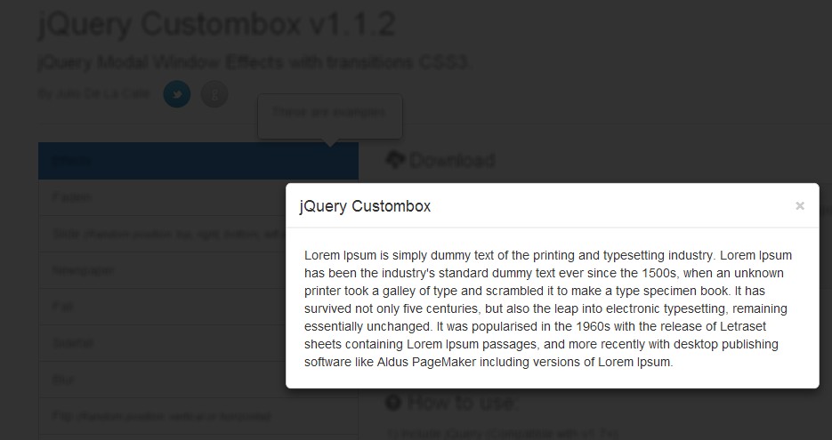 Custombox—jQuery和CSS3遮罩层弹出层40