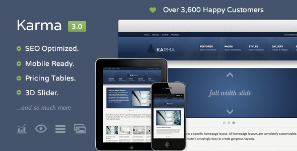 Karma - 干净的响应网站模板HTML兼容性很好的HTML企业模板586