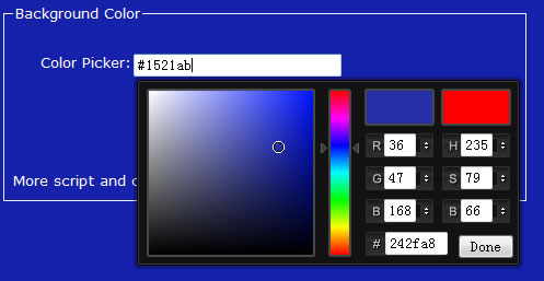 jQuery颜色选择器改变背景色396