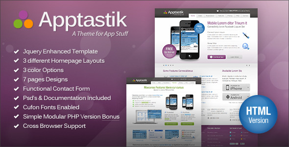 Apptastik HTML 3种风格网站模板1029
