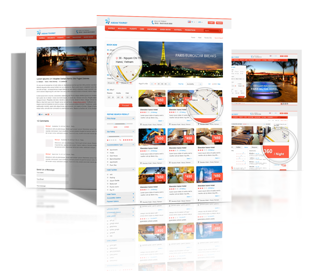 aTourist—酒店、旅游预订网站模板1069