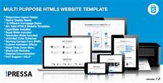 Pressa — 多用途HTML5和Css3漂亮大气蓝色企业网站模板HTML源码