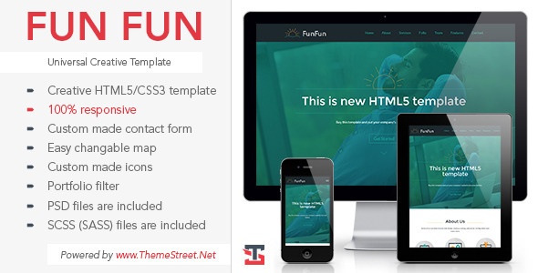 响应式html5企业、工作室官网HTML整站模板页面 - Fun Fun895