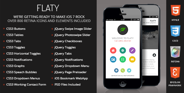 Flaty Mobile Retina | html5手机网站模板940