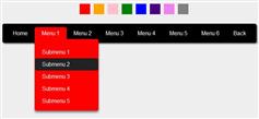 CSS3多颜色下拉导航菜单纯css3网页顶部导航条代码