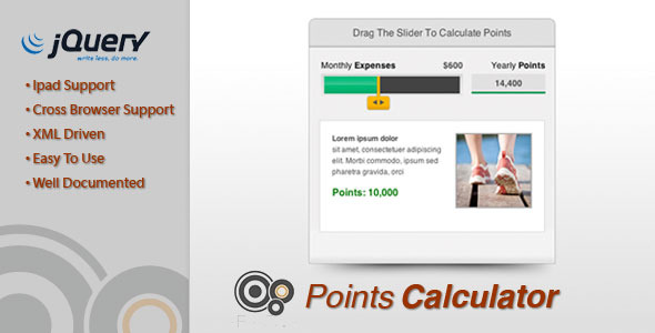 Points Calculator - 拖动滑块计算金额和奖励1534
