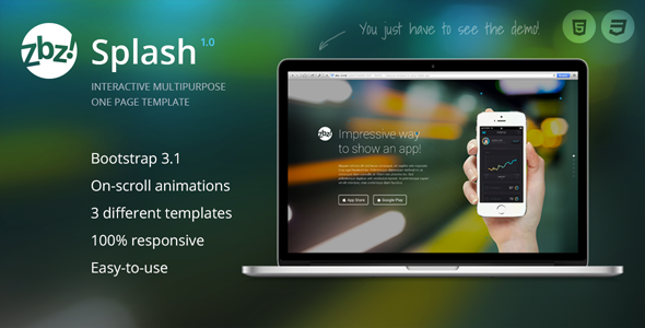 Zbz! Splash - 右侧索引单页滚动HTML模板炫酷创意HTML5动画模板1611