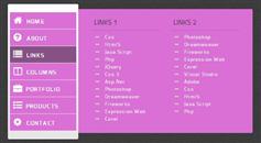 CSS3带动画的粉红色垂直菜单鼠标悬浮右侧展开