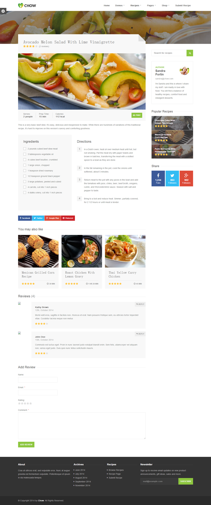 美食网/菜谱网/食品行业HTML5模板2013