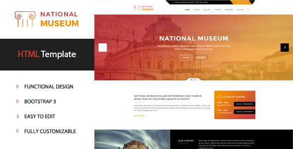 Museum - HTML5企业模板响应式bootstrap框架开发2527