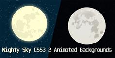 两个夜晚天空月亮动画背景特效CSS3动画背景