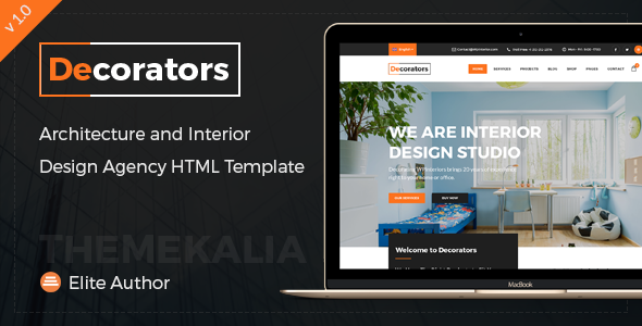 室内设计企业或工作室网站HTML模板_Bootstrap室内设计网页框架 - Decorators4155
