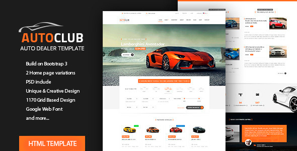 汽车经销商HTML主题_汽车销售HTML5电子商务模板 - Auto Club4260