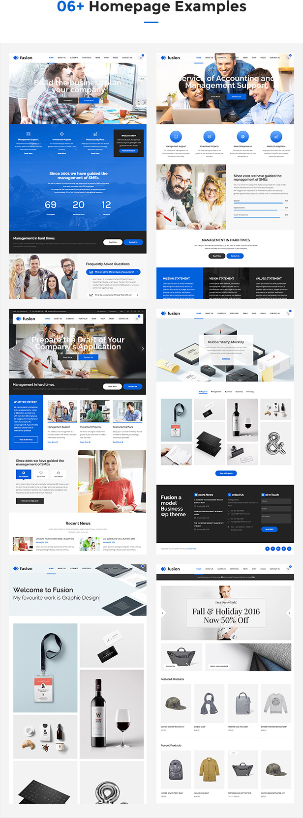 Fusion一个时尚企业网站HTML模板_Bootstrap蓝色响应企业模板兼容手机端4295