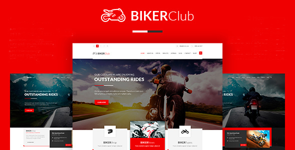 BikersClub - 摩托车俱乐部HTML5模板_红色自行车电商HTML框架4341
