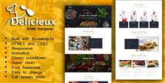 Delicieux - 响应式兼容手机端餐厅美食HTML5网站界面模板Bootstrap框架