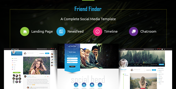 Friend Finder | 社交网络HTML5模板_响应式论坛社区HTML5模板框架4385