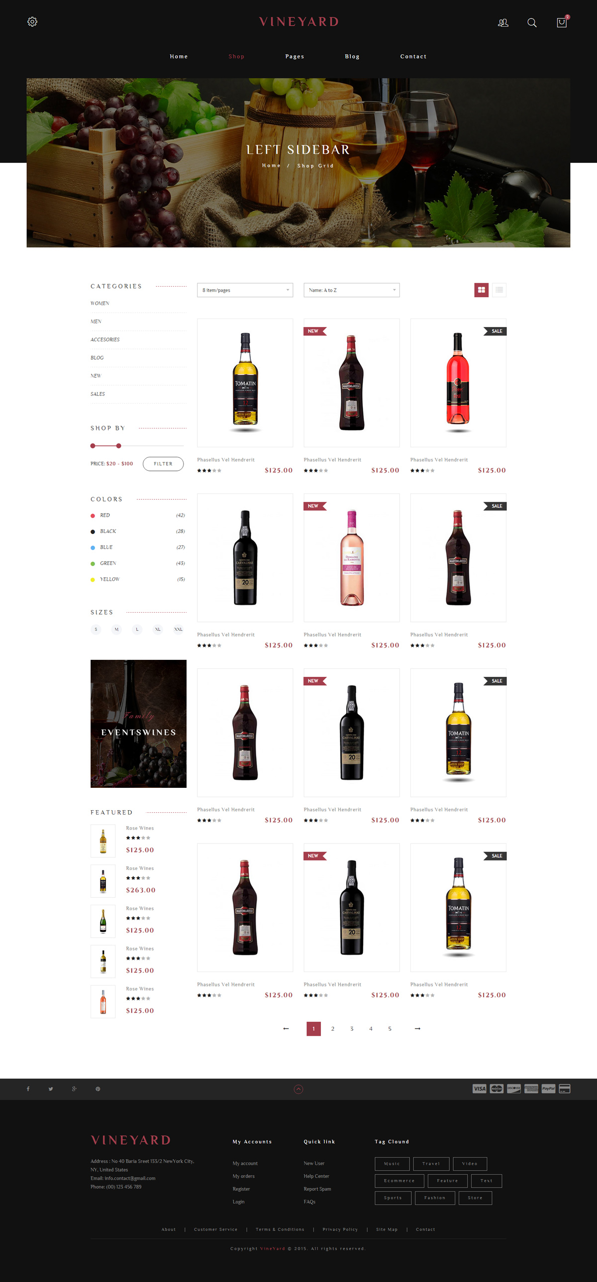 响应葡萄酒电商HTML5模板_大气漂亮红酒商城框架HTML源码 - Vineyard4218