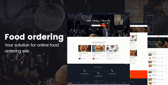FoodPicky - 在线订餐网站HTML模板Bootstrap美食网站在线下单HTML5模板4417