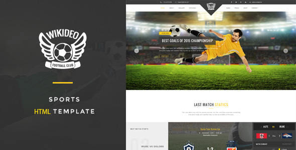 带电商设计足球体育类网站HTML模板_Bootstrap体育网站HTML - Wikideo4522