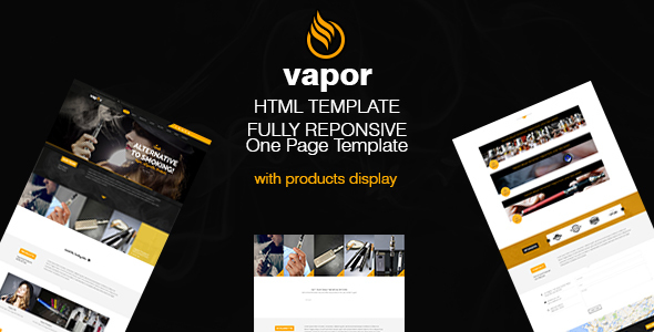 电子烟网站html5模板_大气单页电子烟素材设计 - Vapor3133
