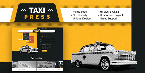 出租车公司HTML5模板_Bootstrap出租车公司网站PSD源文件 - TaxiPress3347