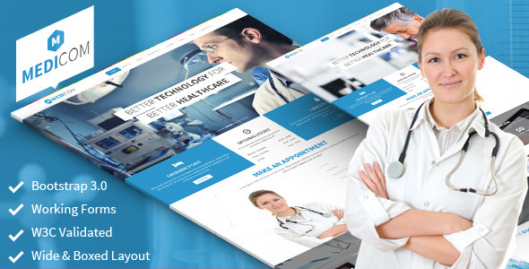 响应适用手机端Bootstrap3医院网站模板_HTML5牙医医疗健康模板 - Medicome3362