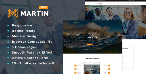响应式HTML5企业网站模板_5种风格首页公司网站html模板 - Martin3519