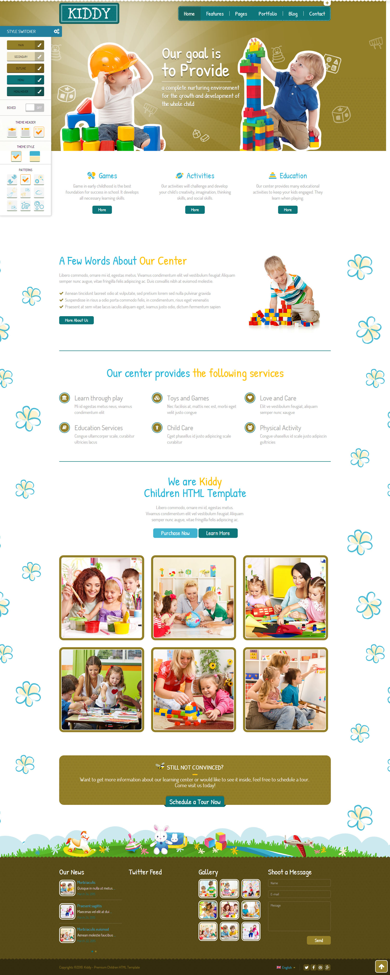 超级漂亮的幼儿园早教机构html模板_样式多变的儿童网站模板 - Kiddy3625