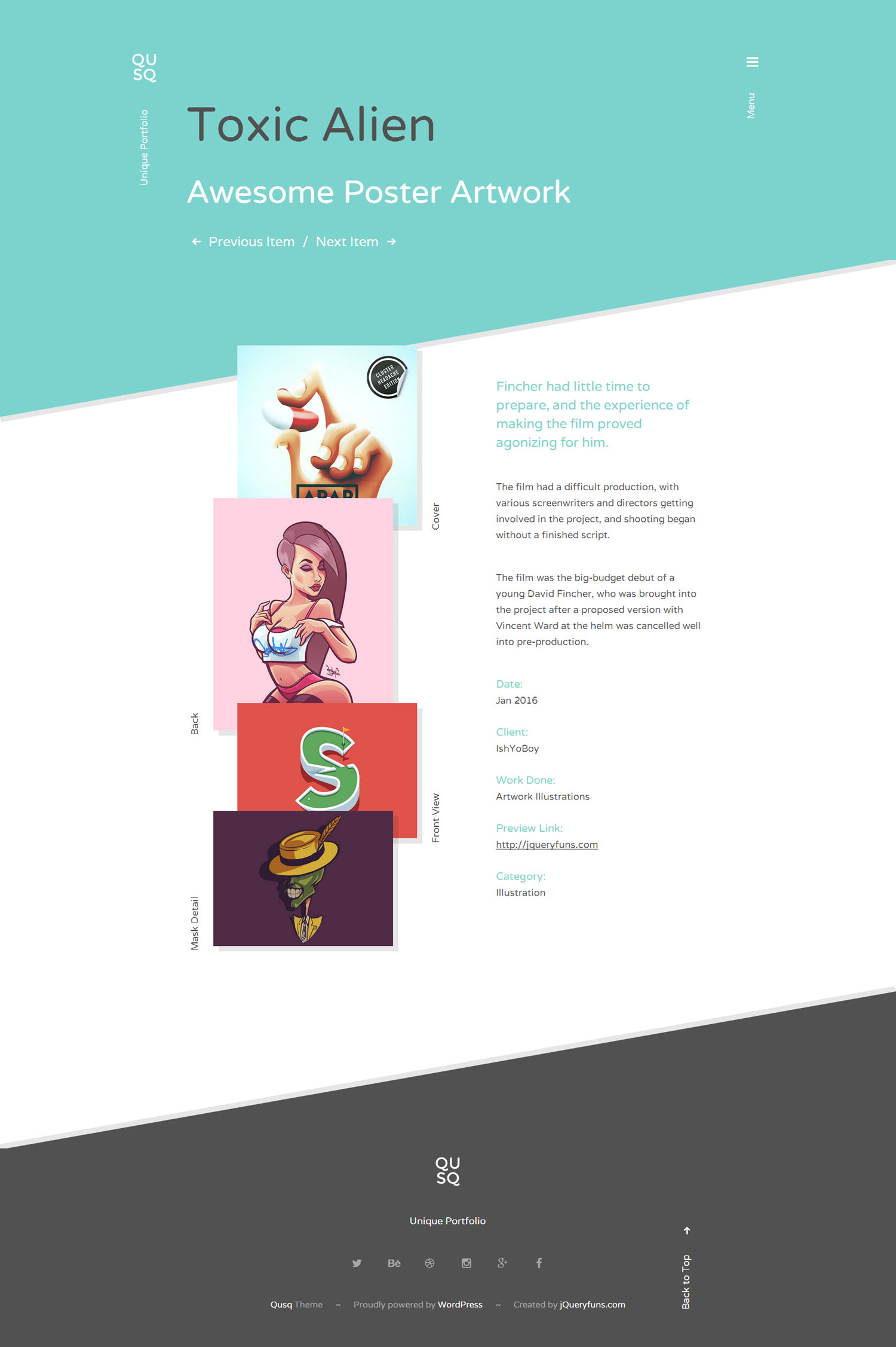 色彩绚丽的设计师html网站模板_Bootstrap作品展示网站UI框架 - Qusq3734