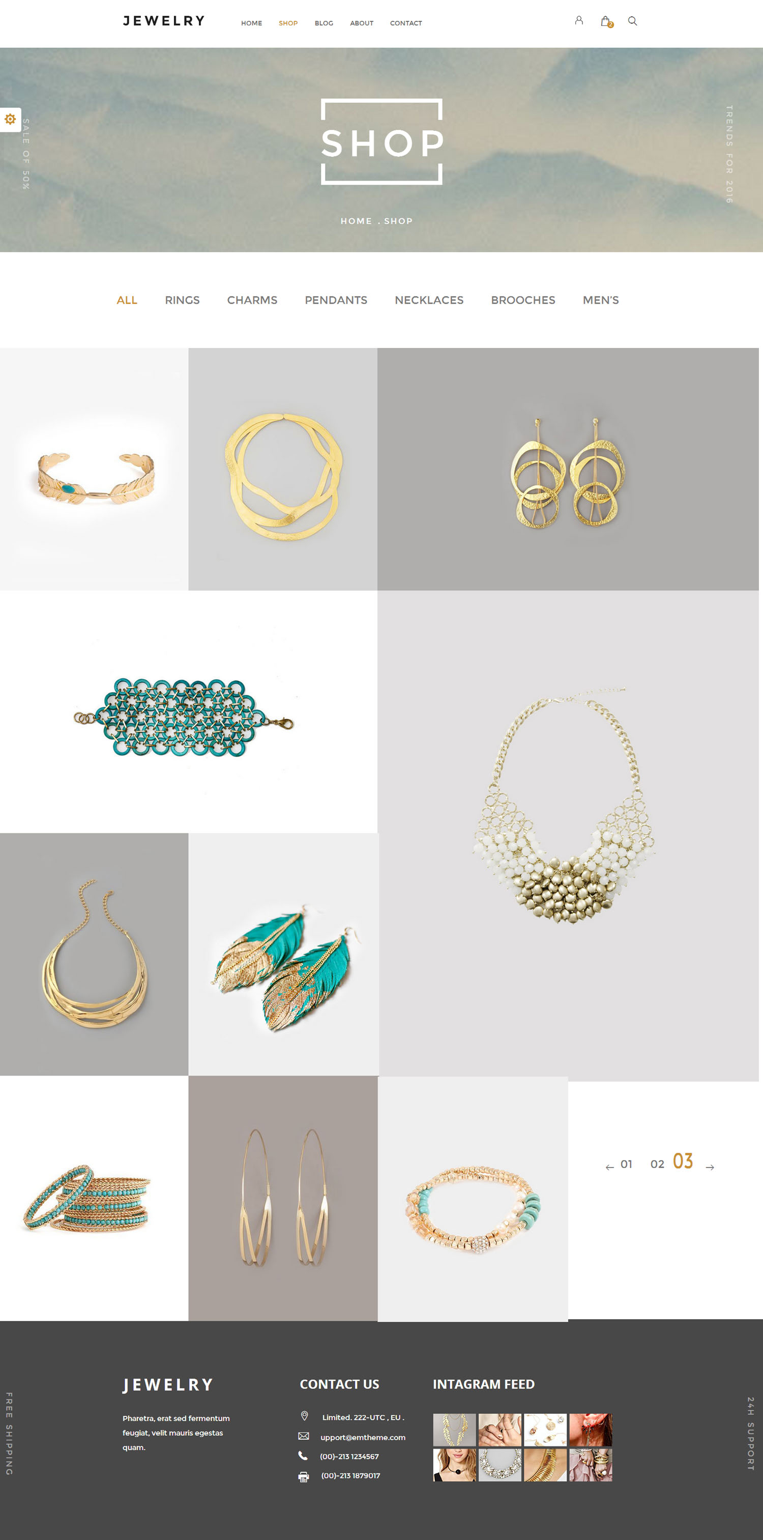 Bootstrap珠宝电商购物网站html模板_html饰品商城模板 - Jewelry3749