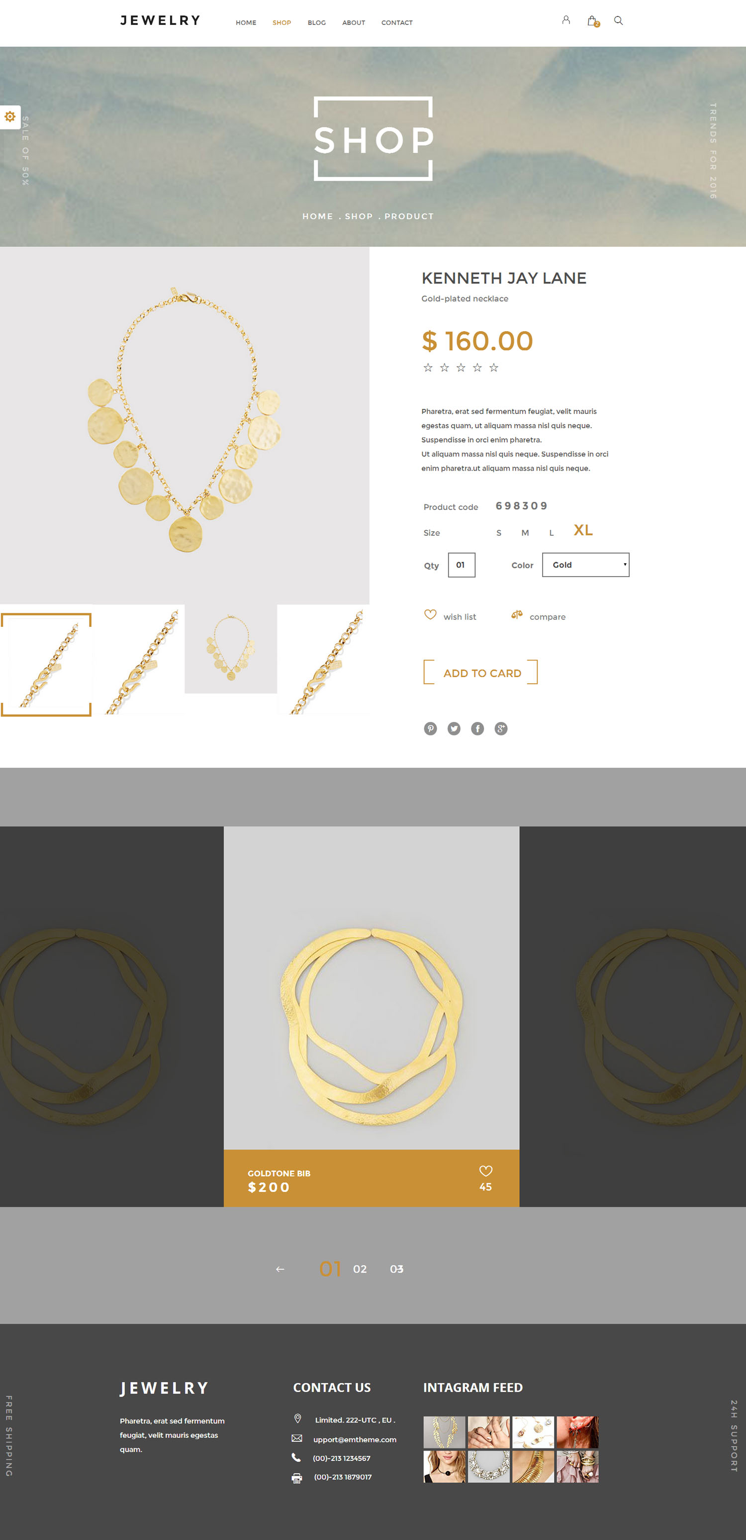 Bootstrap珠宝电商购物网站html模板_html饰品商城模板 - Jewelry3750
