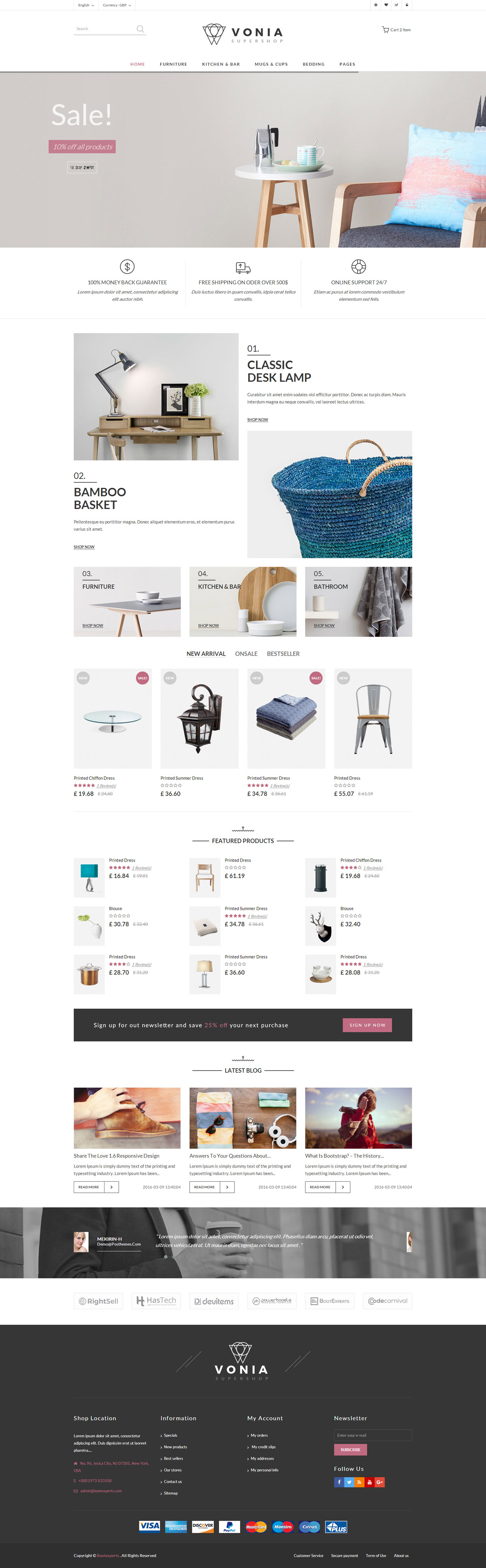 家具Bootstrap电子商务模板_html5家具在线商城出售网站模板 - Vonia3770