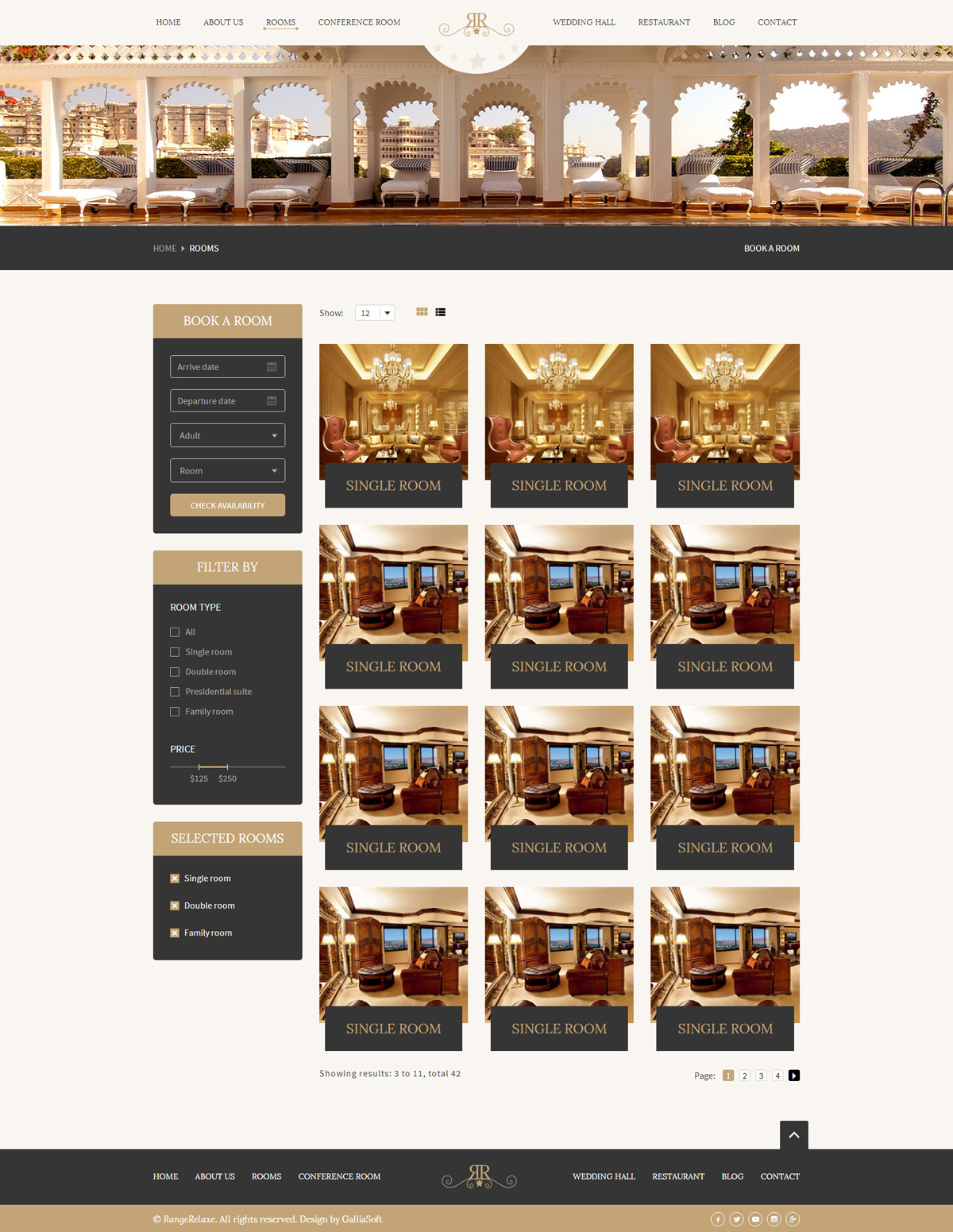 豪华酒店预订html模板Bootstrap酒店在线预订模板 - RangeRelaxe3875