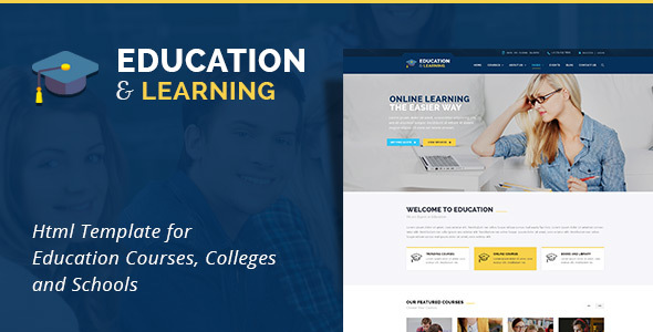 教育培训机构html模板_在线课程教学网站html5模板3891