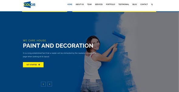 响应式装饰公司HTML5模板_Bootstrap蓝色室内装修网站HTML模板 - Color3976