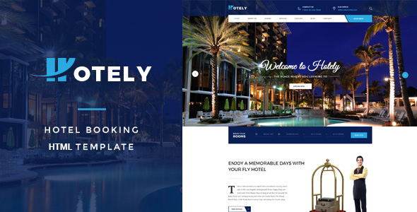 响应式酒店预订和旅游HTML5模板_在线预订酒店网站UI设计 - Hotely4627