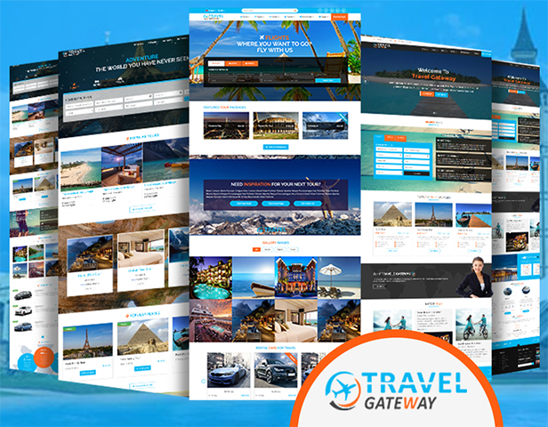 多套蓝色大气旅行社HTML5模板_高端CSS3旅游网站UI界面设计 - Travel Gateway4690