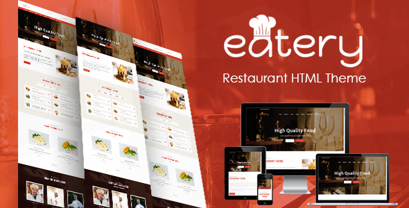 餐厅美食网站html模板_响应式餐厅网站html5模板 - Eatery4808