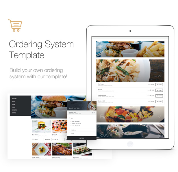 HTML5餐厅美食网站带在线下单订购系统模板_Css3在线订餐模板 - Soup4854