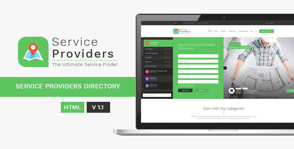 绿色大气在线预约业务网站模板_HTML通用服务型公司官网模板 - Service Providers4787