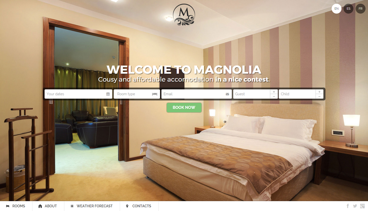 响应式酒店预订网站HTML5模板_简单酒店预订网站模板 - MAGNOLIA4915