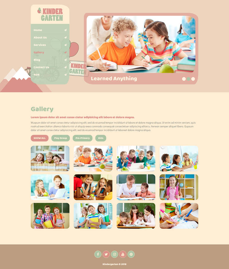 響應式Bootstrap幼兒園網站Html5模板|Kindergarten5325