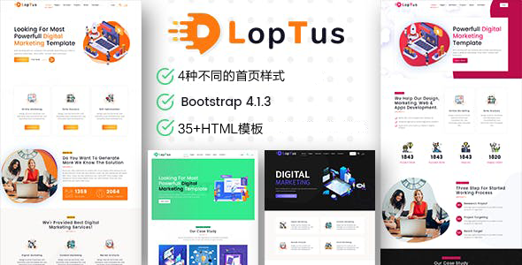 创意Bootstrap4互联网公司HTML5模板-Loptus5788