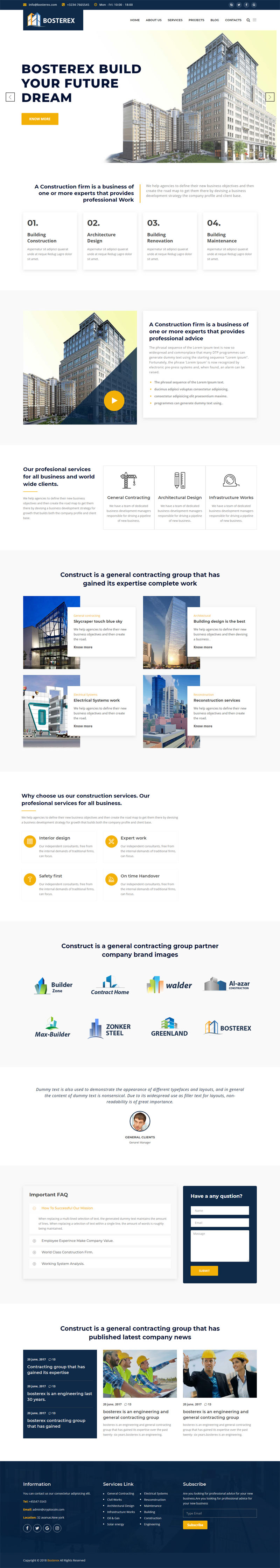 建筑业公司网站Bootstrap模板CSS框架-Bosterex5811