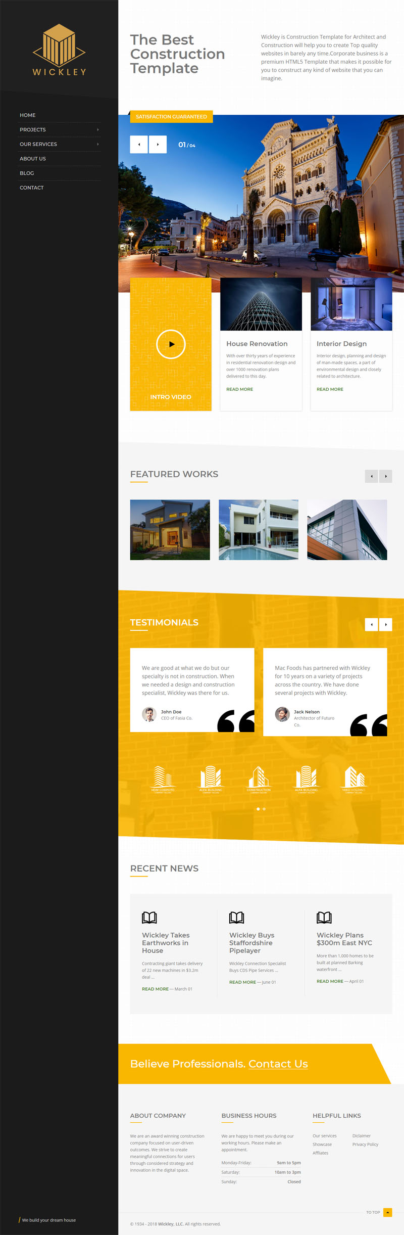 创意建筑行业企业网站HTML模板5815