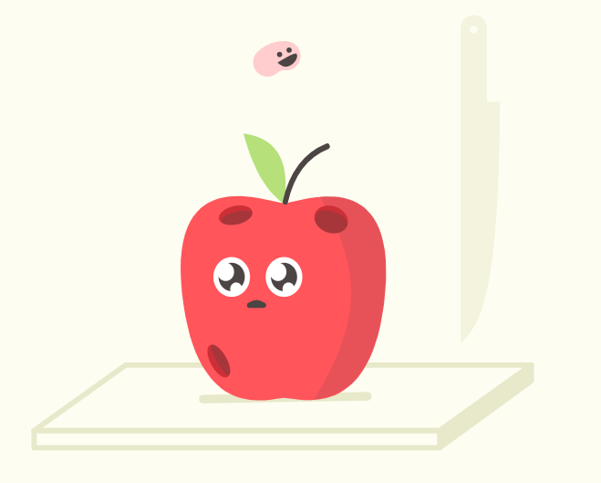 苹果小虫子跳跃svg动画代码5872