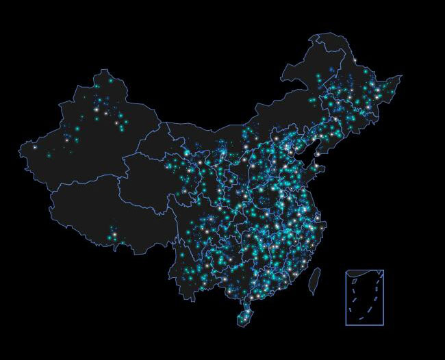 echartsJs中国地图热点活跃地区分布特效6028