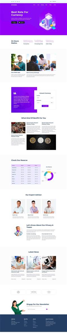 響應式的銀行貨幣交易網站HTML模板