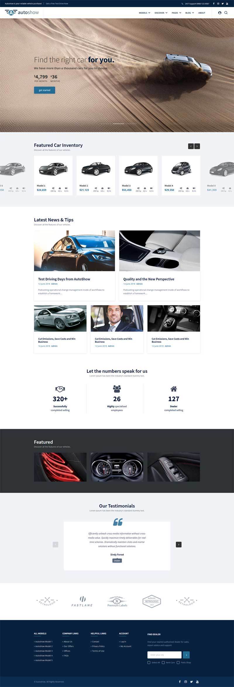 响应式设计汽车经销商网站HTML5模板6208